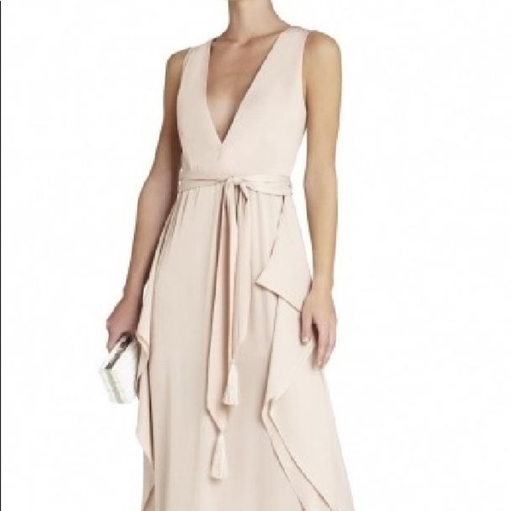 BCBGMAXAZRIA Pale Pink Sleeveless Tie-waist Dress
